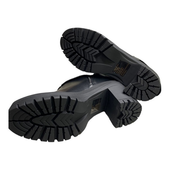 Just Fab Fold Over Heeled Boot Black Caviar NIB - Picture 12 of 12